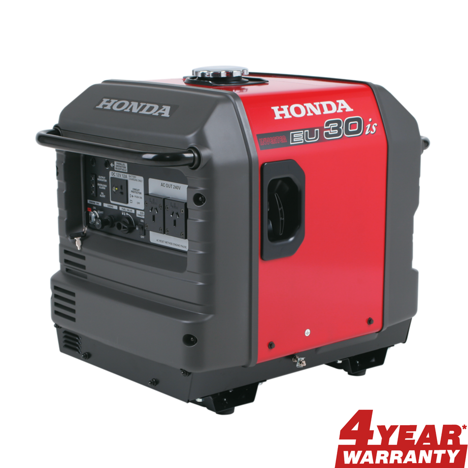 Honda EU30is Inverter Generator - Key Start, 3kVA, Honda GX200 engine, 4yr domestic warranty & FREE $99 SPADE