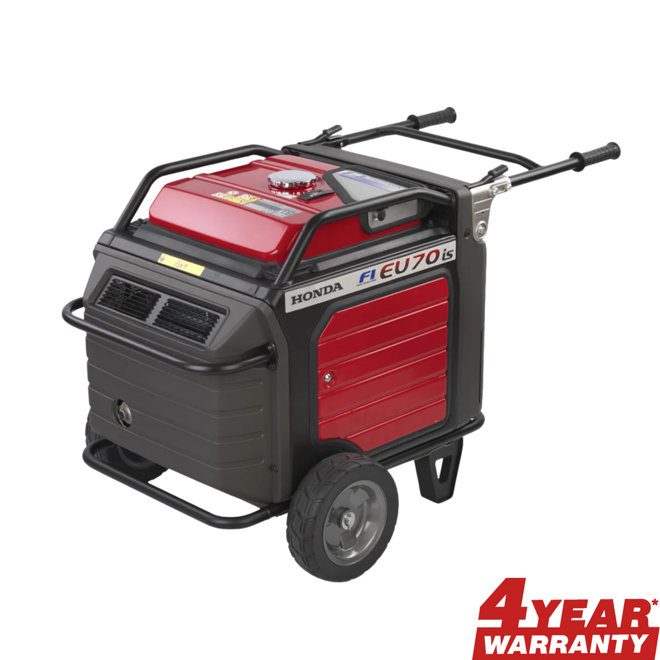 Honda EU70is 7kVA Inverter Generator - Key Start, 7000w max output, 4yr domestic warranty, 118kg weight