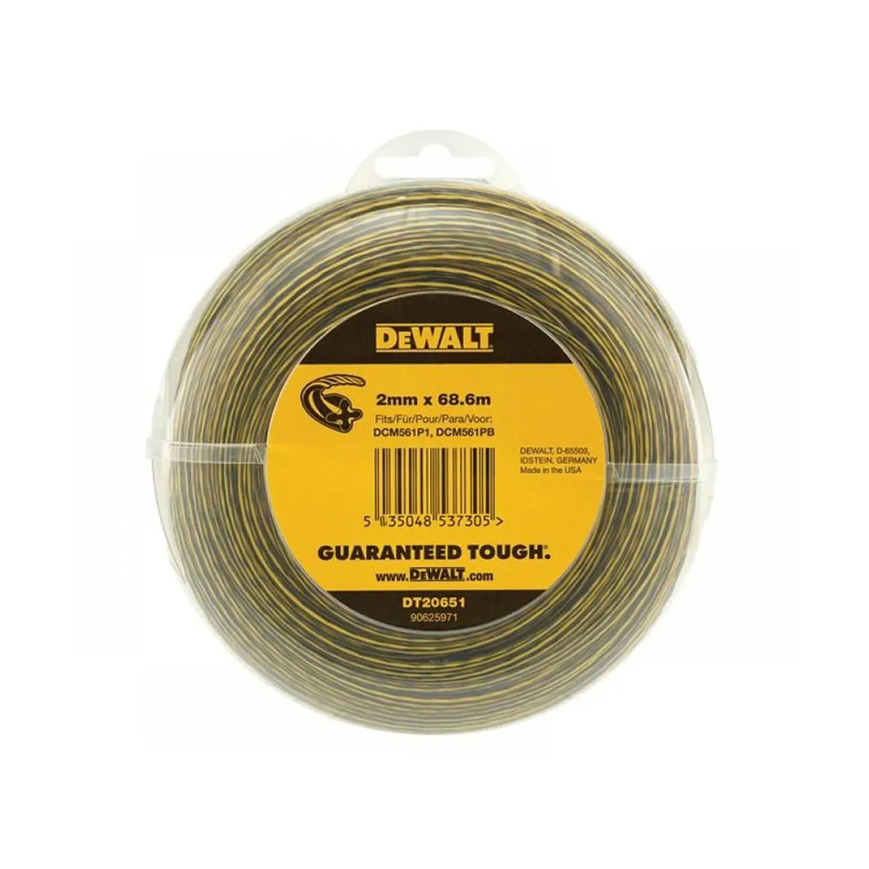 DeWALT-DeWALT 2mm X 68.6m Trimmer Line - Durable, aerodynamic profile, works with all DeWALT Trimmers-Trimmer Line-