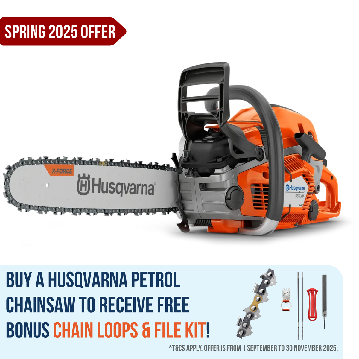 Husqvarna-Husqvarna 550XP II Chainsaw - 50cc Chainsaw with 16" bar and 5.3 kg weight-Professional Chainsaw-