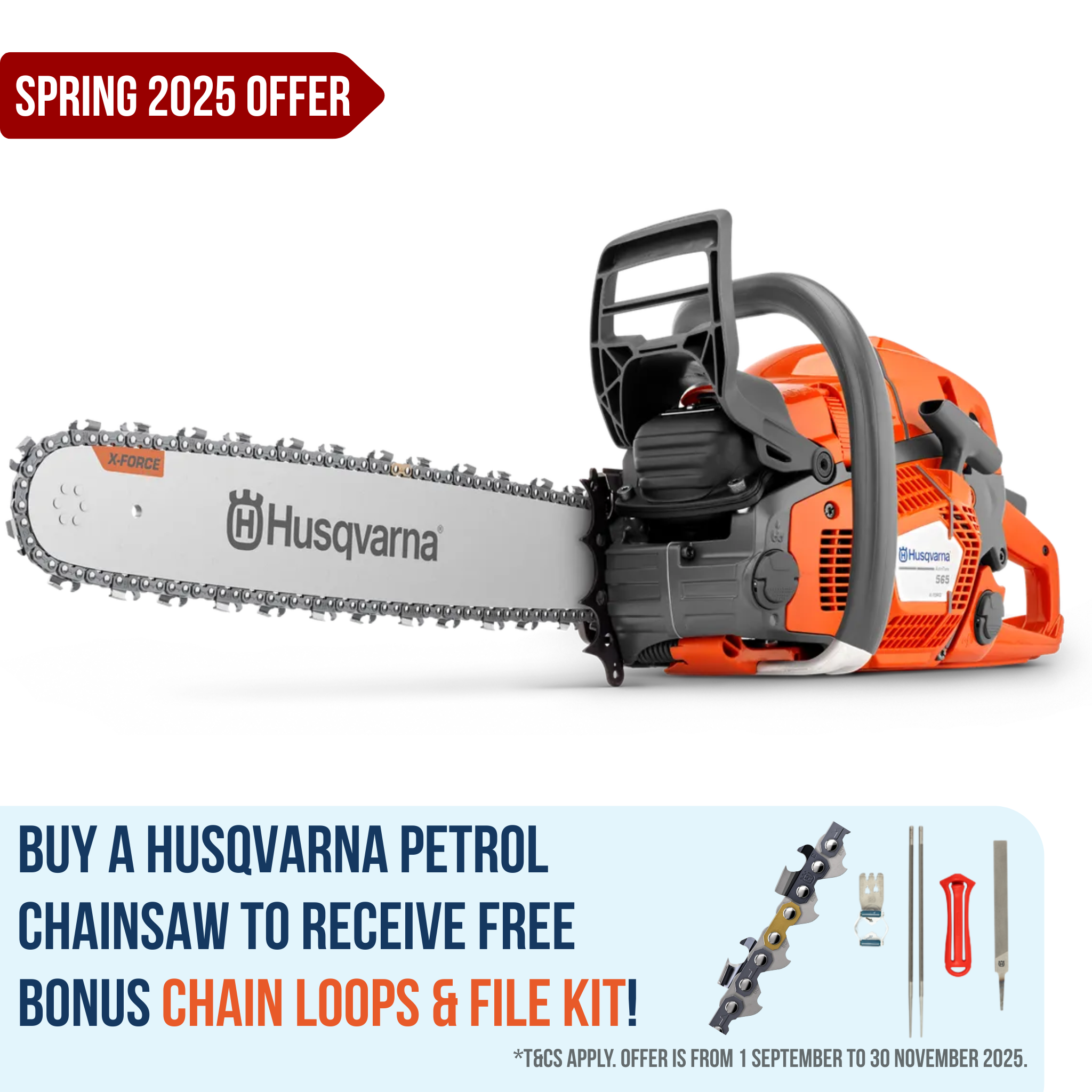 Husqvarna-Husqvarna 565 AT Chainsaw - 70.6cc X-Torq® engine, 20" Bar, AutoTune-II - $540 SAVINGS!!!-Professional Chainsaw-