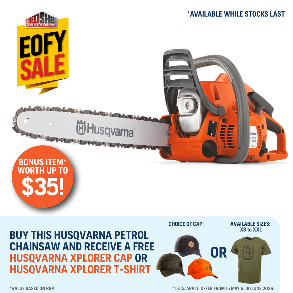 Husqvarna 120e Mark II Chainsaw - easy to use all-round chainsaw for homeowners with SmartStart!