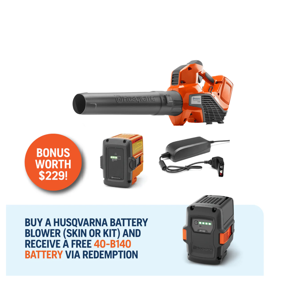 Husqvarna 120iB Battery Blower - Easy-to-use battery-powered blower for small and medium gardens