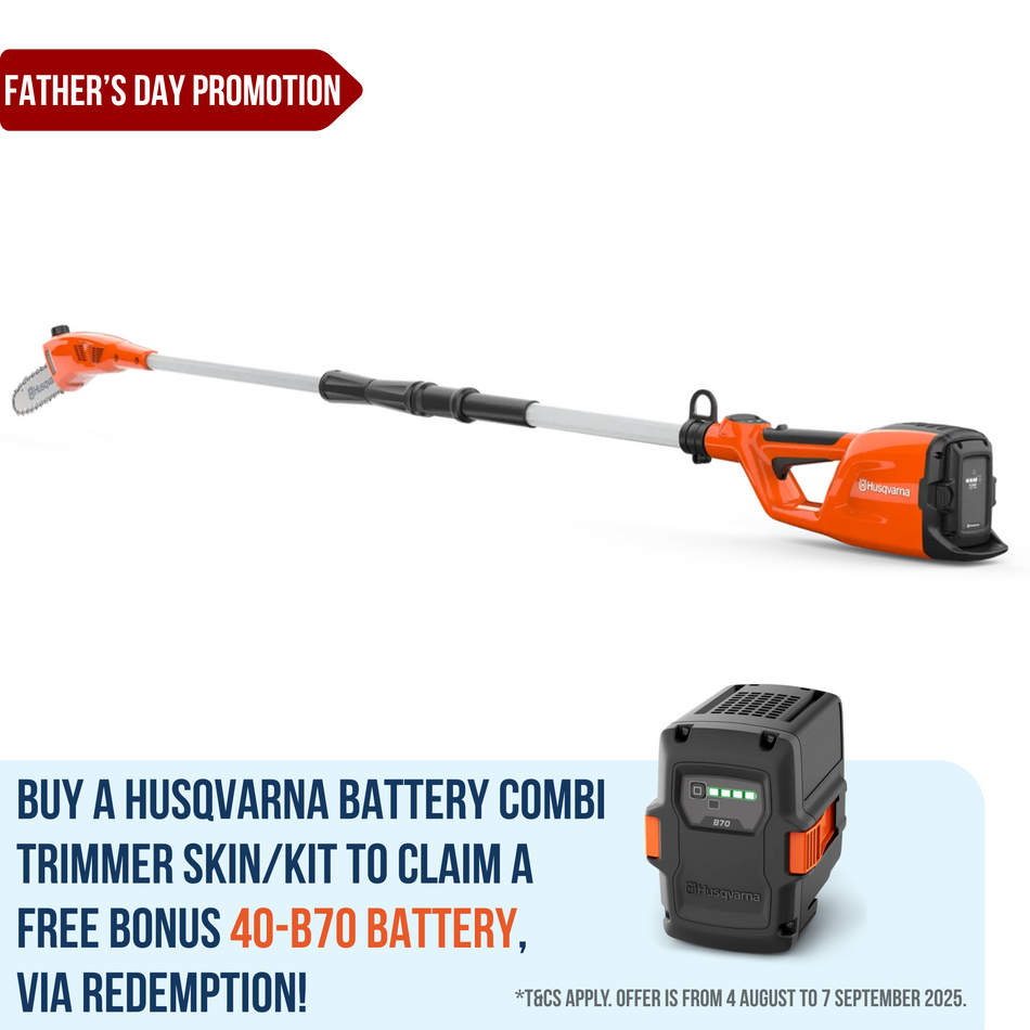 Husqvarna 120iTK4-PH Combi Trimmer - Powerful Combi Pole Saw & Hedge Trimmer with telescopic tube!