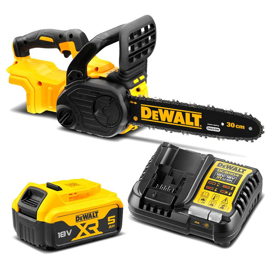 DeWALT 18V XR Compact Chainsaw - Efficient 30cm 18V lightweight chainsaw - cordless operation!