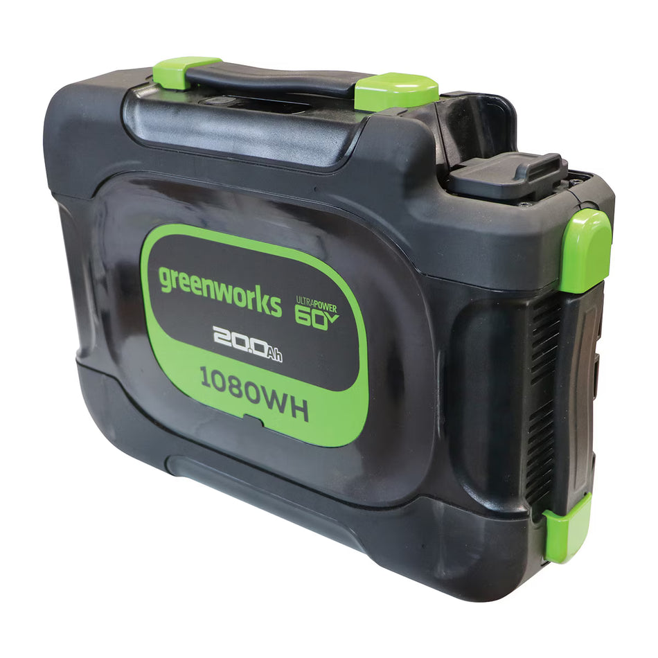 Greenworks 60V Pro 20.0Ah Suitcase Battery - Perfect accessory to maximise runtime and extend range.