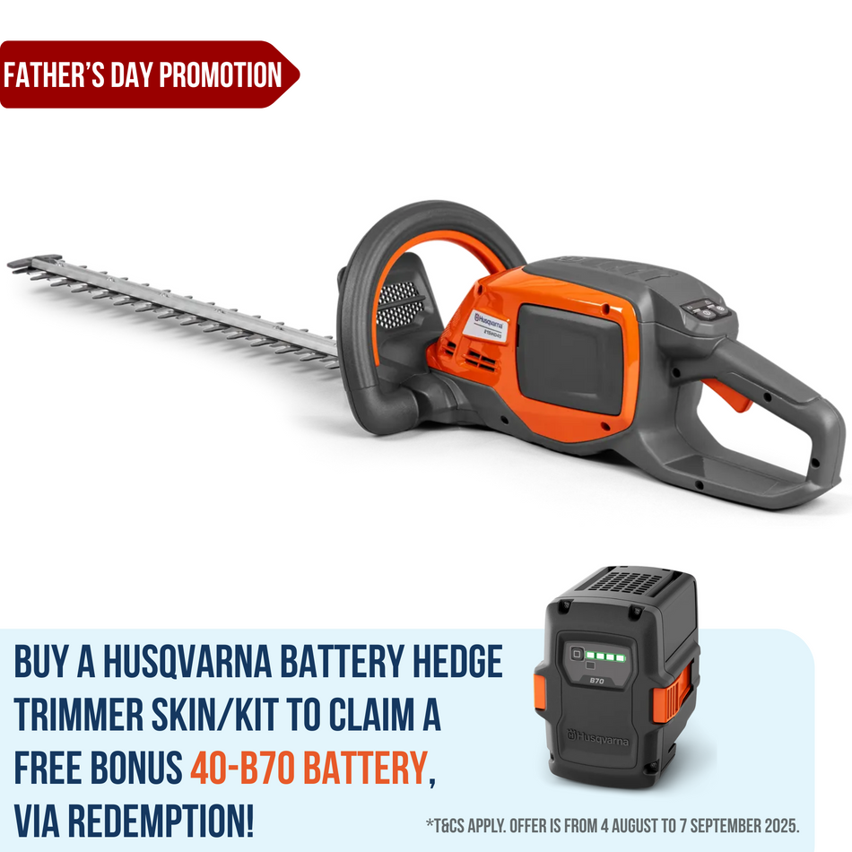 Husqvarna 215iHD45 Hedge Trimmer - double-sided battery hedge trimmer ideal for any home-use!