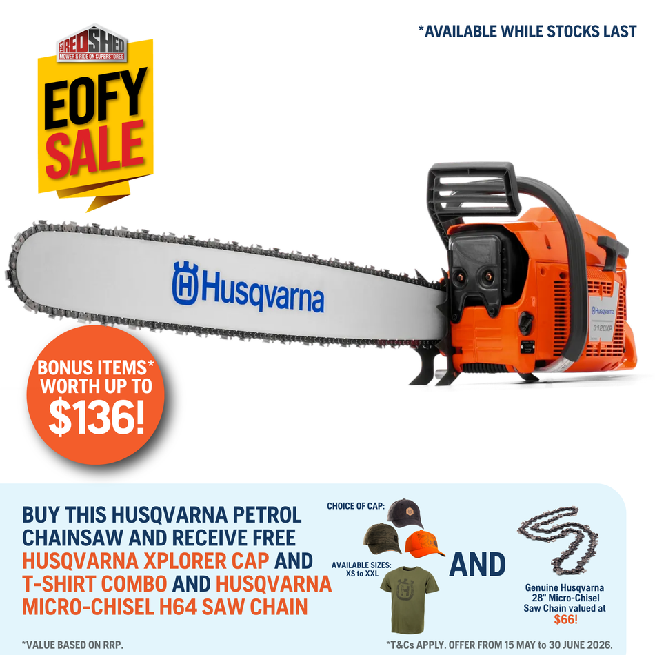 Husqvarna 3120XP Chainsaw - Professional 119cc chainsaw built for felling the largest trees.