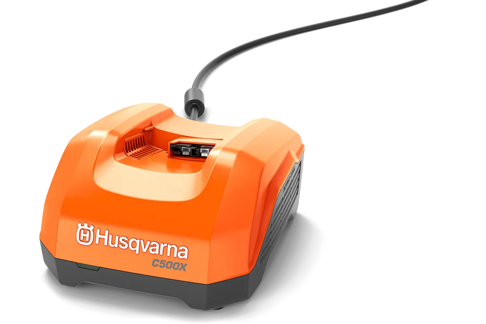Husqvarna 40-C500X Charger - Efficient fast charger with 500W charging power and active cooling.
