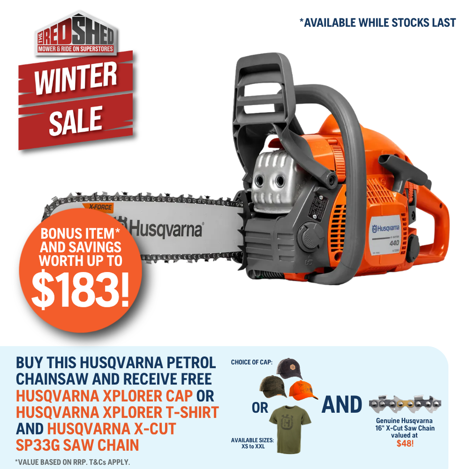 Husqvarna 440e II Saw - 16" bar, 40.9cc saw built for Heavy Duty use