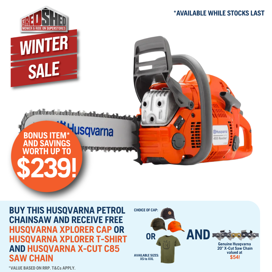 Husqvarna 455 Rancher Saw - Powerful 55.5cc Chainsaw with 20" Bar