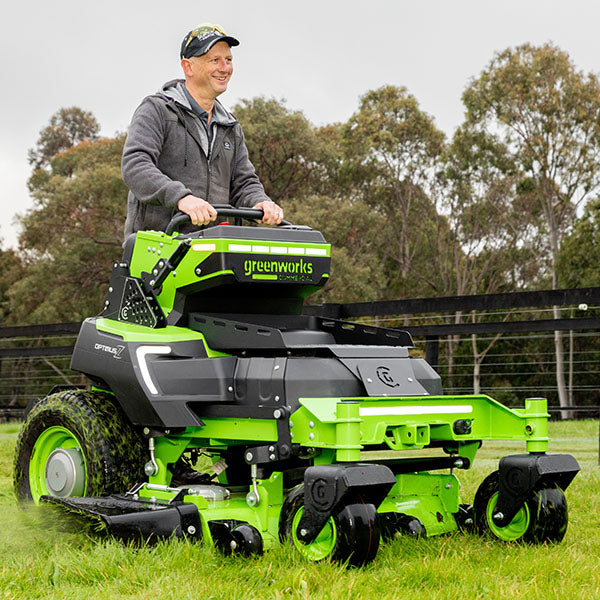 Greenworks 82V OptimusZ 48" Stand-On Zero Turn Mower (24kWh) - Provides intelligent power transfer.