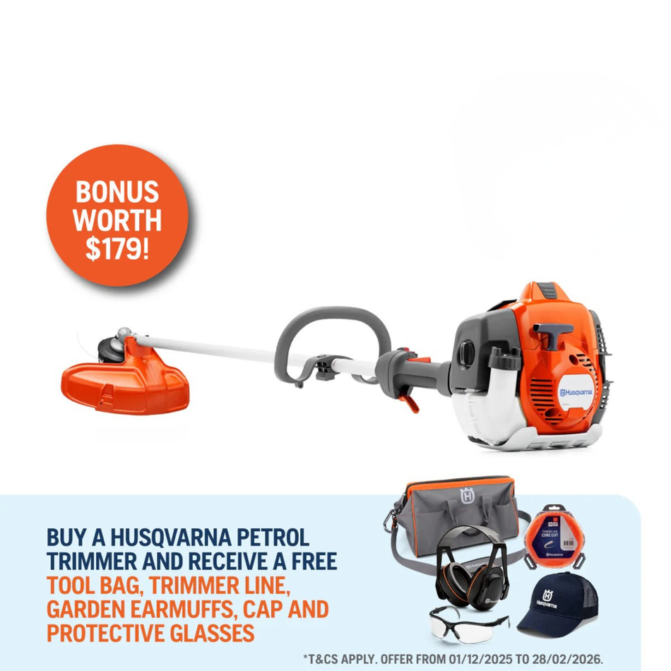 Husqvarna 525LST Grass Trimmer - 25.4cc Straight Shaft with high torque gearbox w/ 1.34 hp output