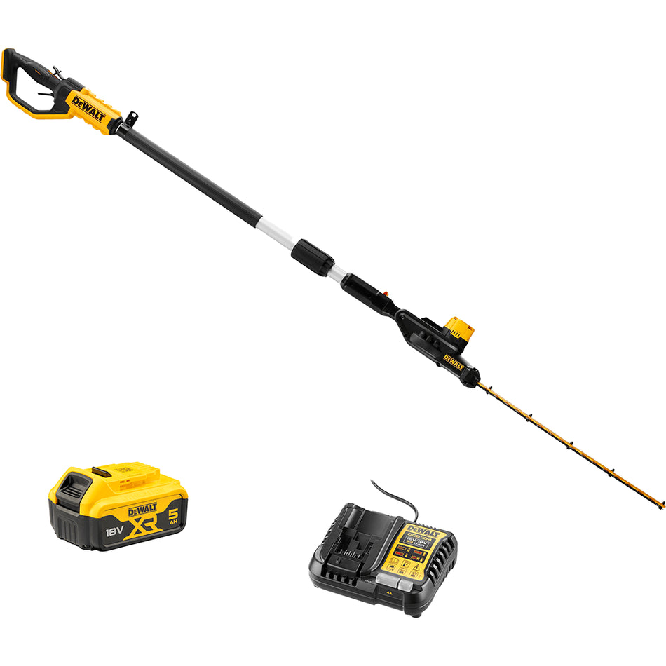 DeWALT 18V XR 55cm Pole Hedge Trimmer - Long-reach 18V Pole Hedge Trimmer with 7-position head & 55cm long blade!