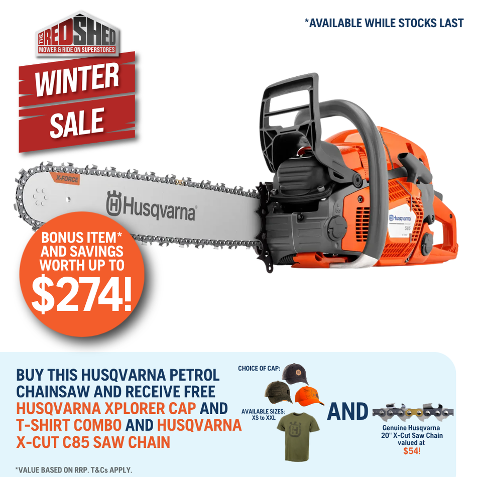Husqvarna 565 AT Chainsaw - Professional 71cc chainsaw for demanding heavy-duty forestry work.