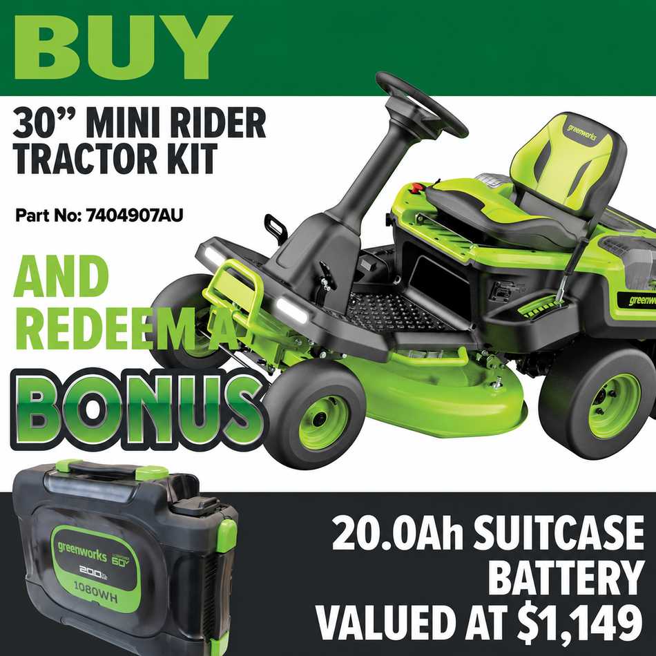 Greenworks TRC40678 60V Pro 30” Compact Ride-On Mower [7404907AU]