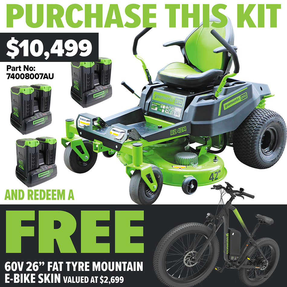Greenworks 60V 42in Zero Turn Kit (Demo Unit)