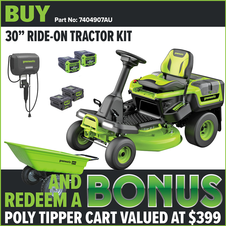 Greenworks TRC40678 60V Pro 30” Compact Ride-On Mower [7404907AU]