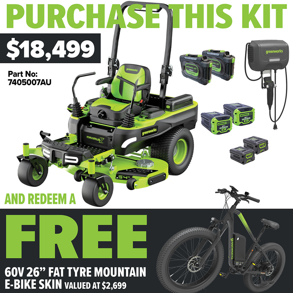Greenworks 60V MaximusZ 54in Zero Turn Mower - Ultra Performance, Better Than Petrol™