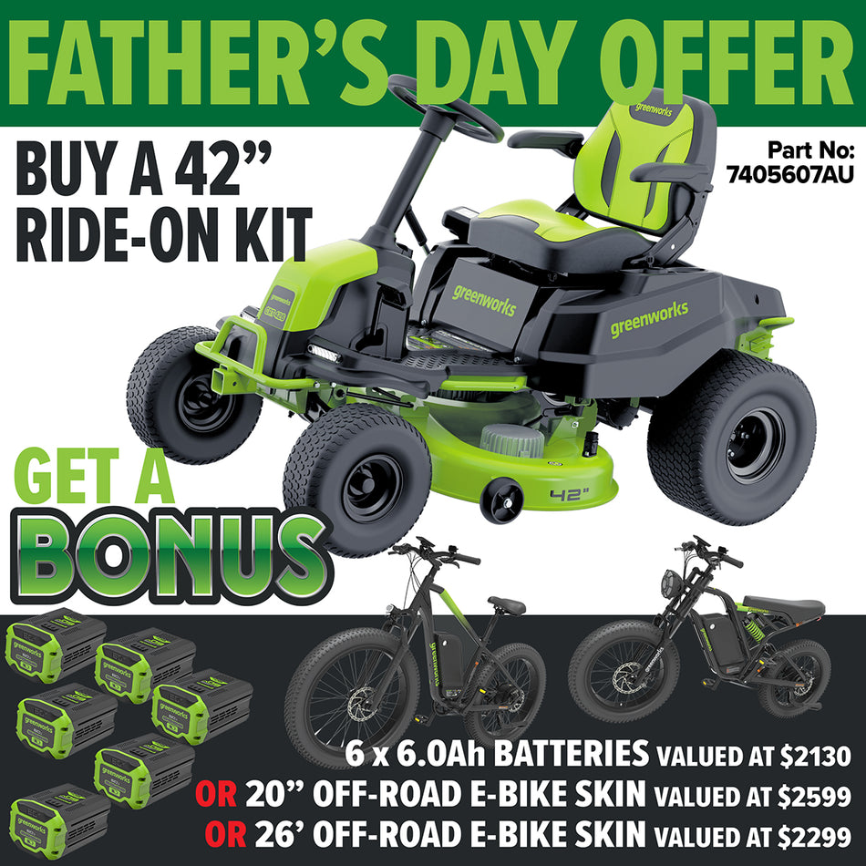 Greenworks CRT426 60V Gen 1.5 42″ Ride-On Mower [7405607AU]