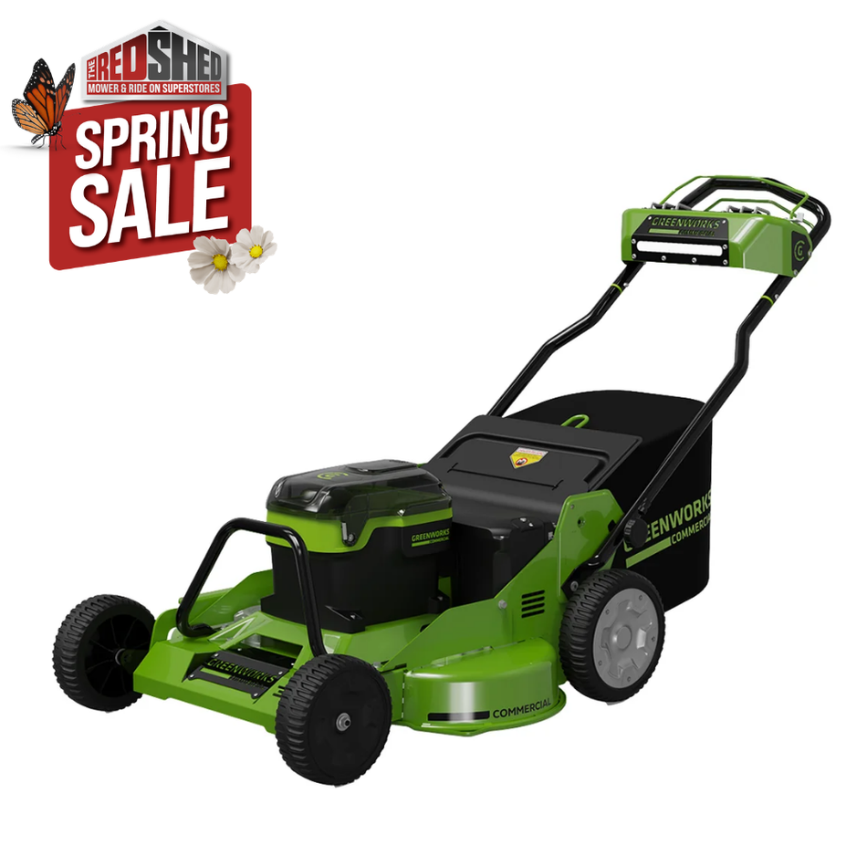Greenworks 82LM30S 82V 30'' SP Lawnmower [2518207AU] - Self-Propelled, 30" cut, high visibility LEDs, brushless motors, large bag