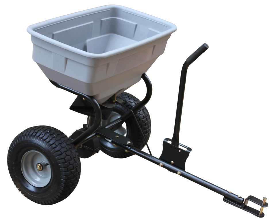 60L Tow-Behind Spreader - Lawn Fertiliser Spreader with 56kg Capacity & 14" Pneumatic Wheels