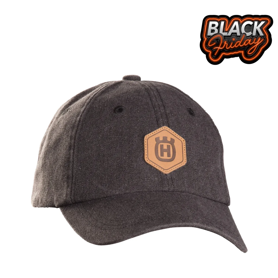 Husqvarna Xplorer Cap - Leather - Granite grey canvas cap with adjustable leather band