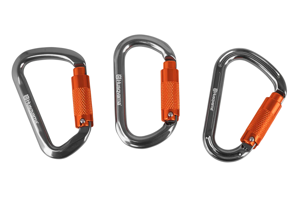 Husqvarna Carabiner - High-strength aluminium carabiner with triple lock.