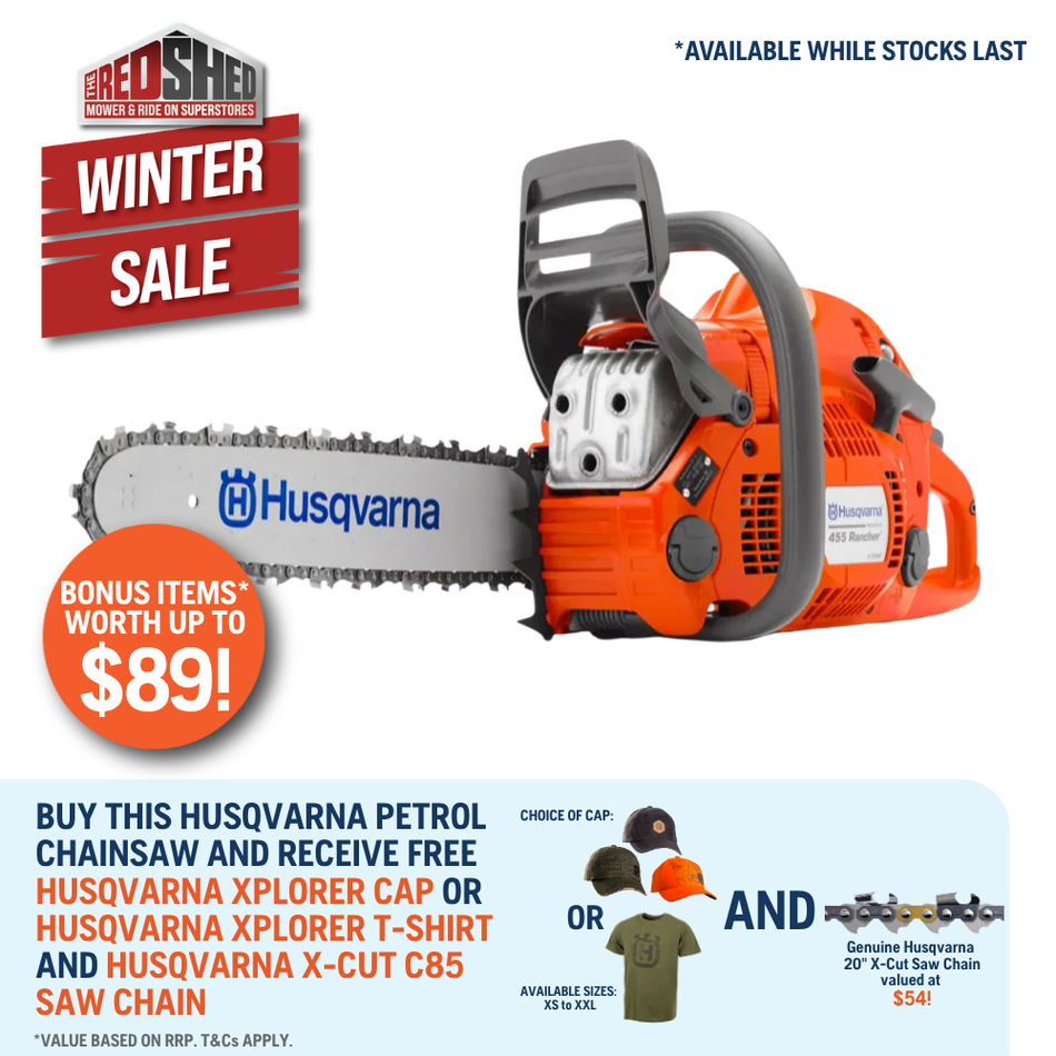 Husqvarna 455 Rancher Saw - Powerful 55.5cc Chainsaw with 20" Bar