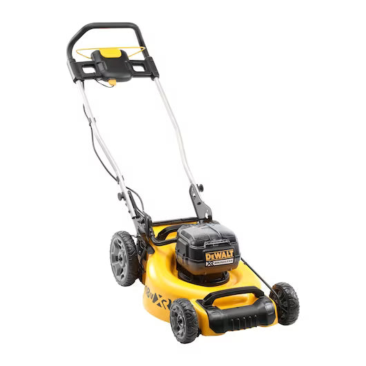 DeWALT 18V XR 19in Lawn Mower - 510mm cut, 36V power, 55L collector, mulching, bagging, 800m² coverage