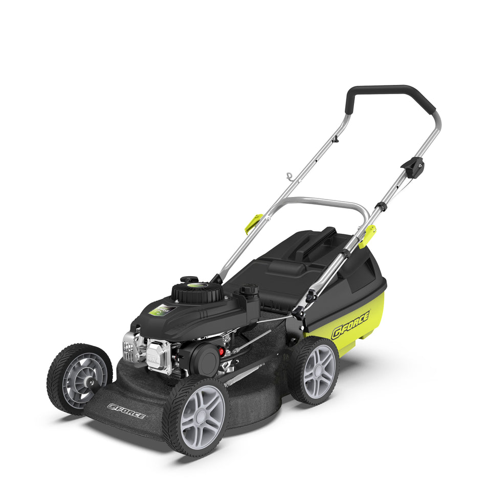 G-Force GZ132 Lawn Mower - 18in Cut, 132cc OHV Engine, 50L Plastic Catcher