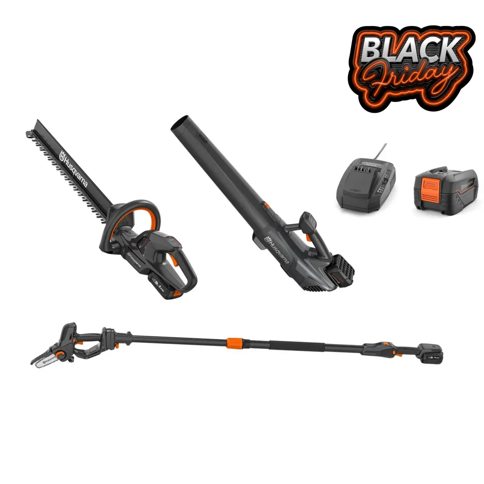 Husqvarna Aspire™ Hedge Trimmer + Blower + Pole Pruner Bundle - With 4.0Ah Battery and Charger