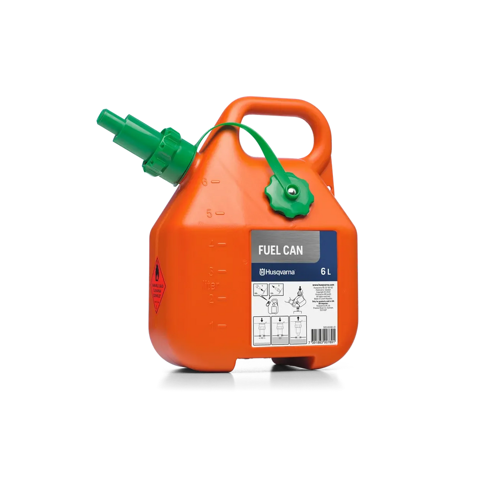 Husqvarna Fuel Can 6L - Reversible spout for longer term storage or transportation.