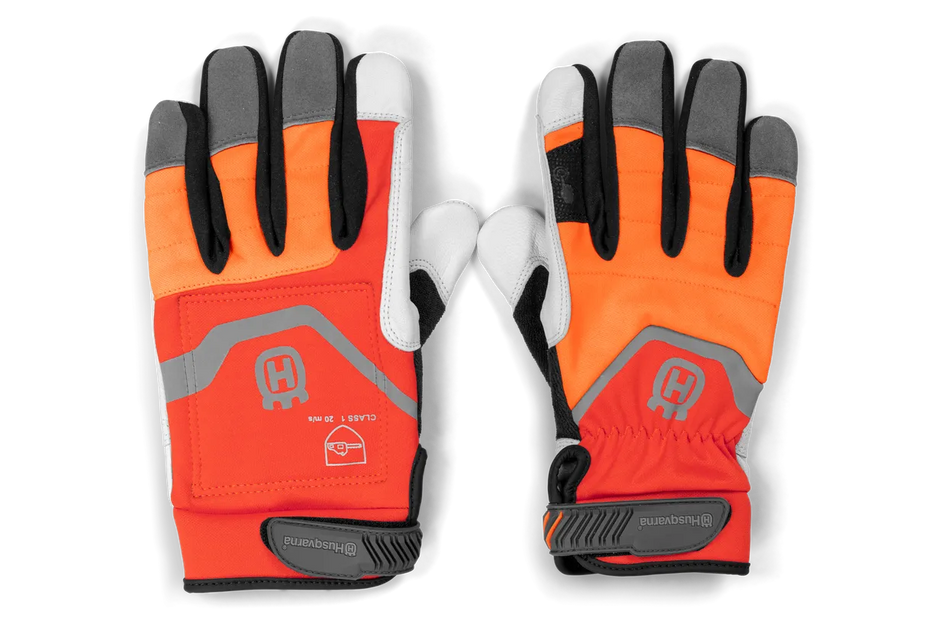 Husqvarna Technical with Saw Protection Gloves - Leather gloves for professional chainsaw work.