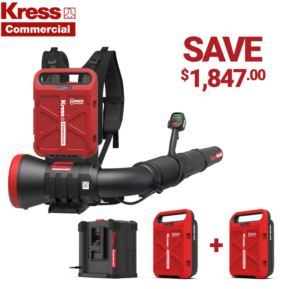 Kress Comm KC500.9 60V Backpack Leaf Blower Kit - With 1x KAC810 CyberCapsule Battery + 1x CyberPlug Charger