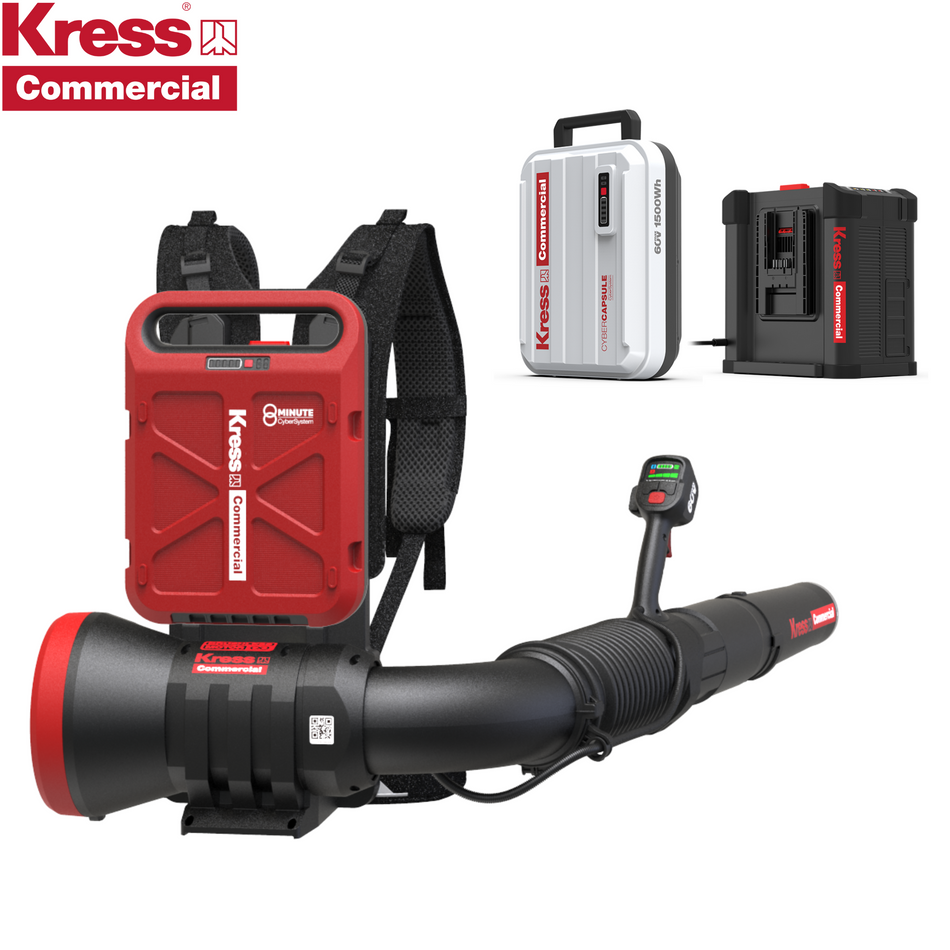 Kress Comm KC500.9 60V Backpack Leaf Blower Kit - With 1x KAC815 CyberCapsule Battery + 1x CyberPlug Charger