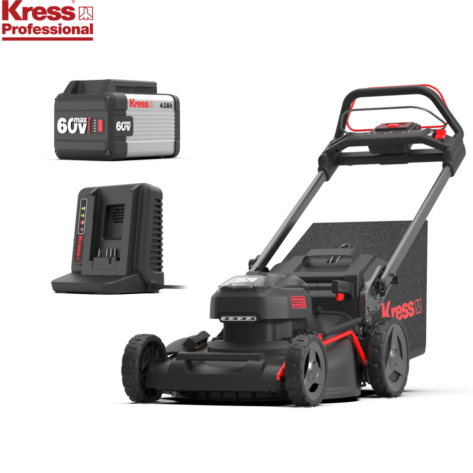 Kress Pro 51cm SP Mower Kit - Kress KG760E.9 60V 51cm mower with 1x KA3002 Battery and 1x KA3714 Charger
