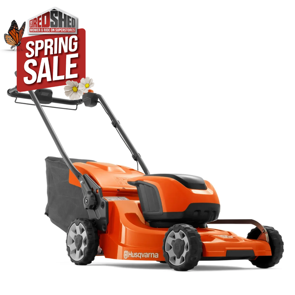 Husqvarna LC347iVX SP Battery Mower - Battery-powered and self-propelled lawn mower with ergonomic design.