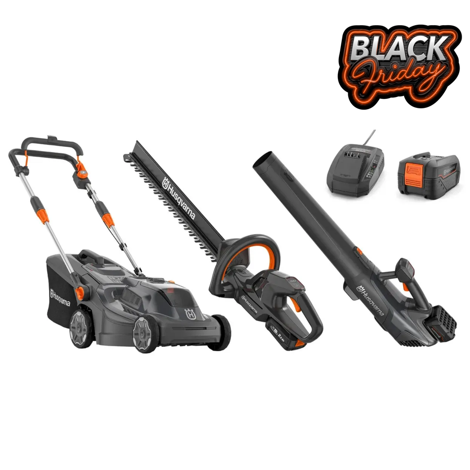 Husqvarna Aspire™ Lawn Mower + Hedge Trimmer + Blower Bundle - With 4.0Ah Battery and Charger