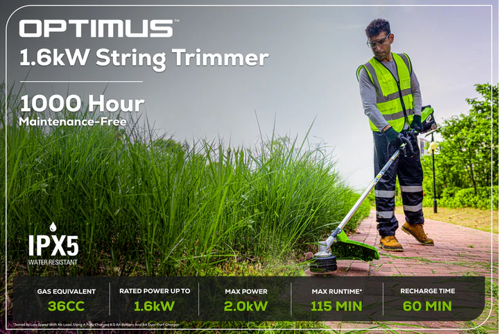 Greenworks Commercial 82V OPTIMUS ST161 String Trimmer - 82V 1.6kW straight shaft string trimmer.
