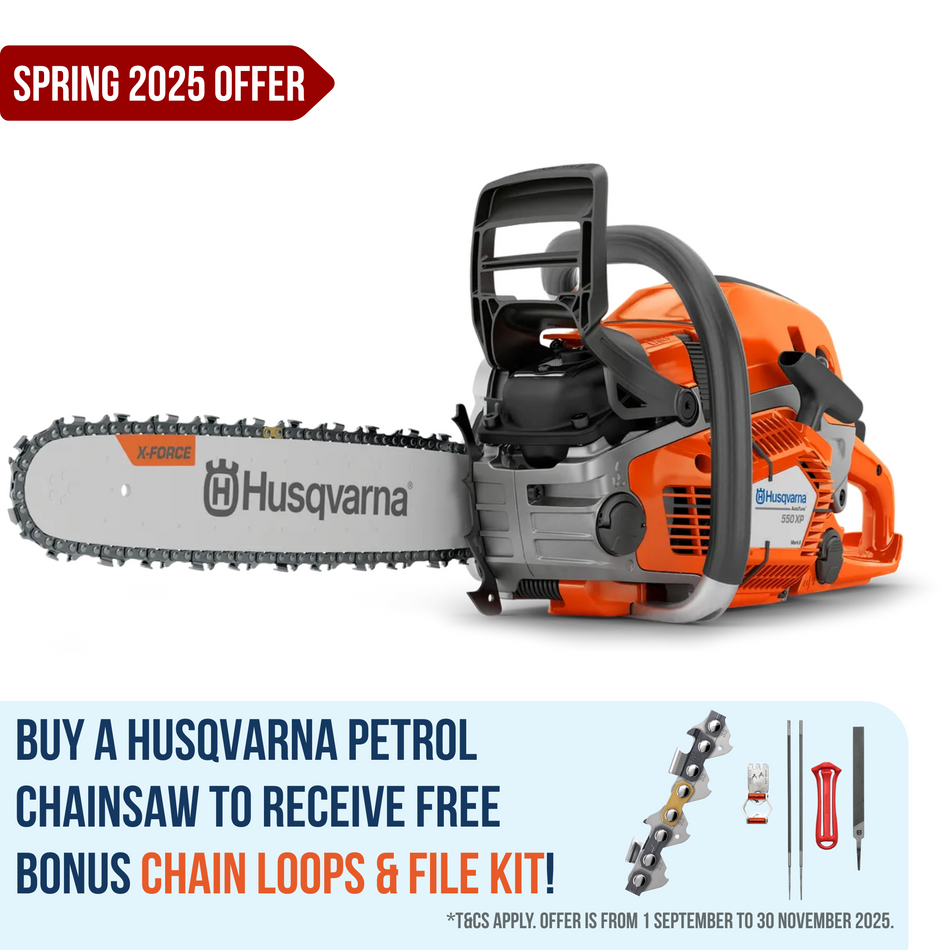Husqvarna 550XP II Chainsaw - 50cc Chainsaw with 16" bar and 5.3 kg weight - FREE $279 ICE BOX!