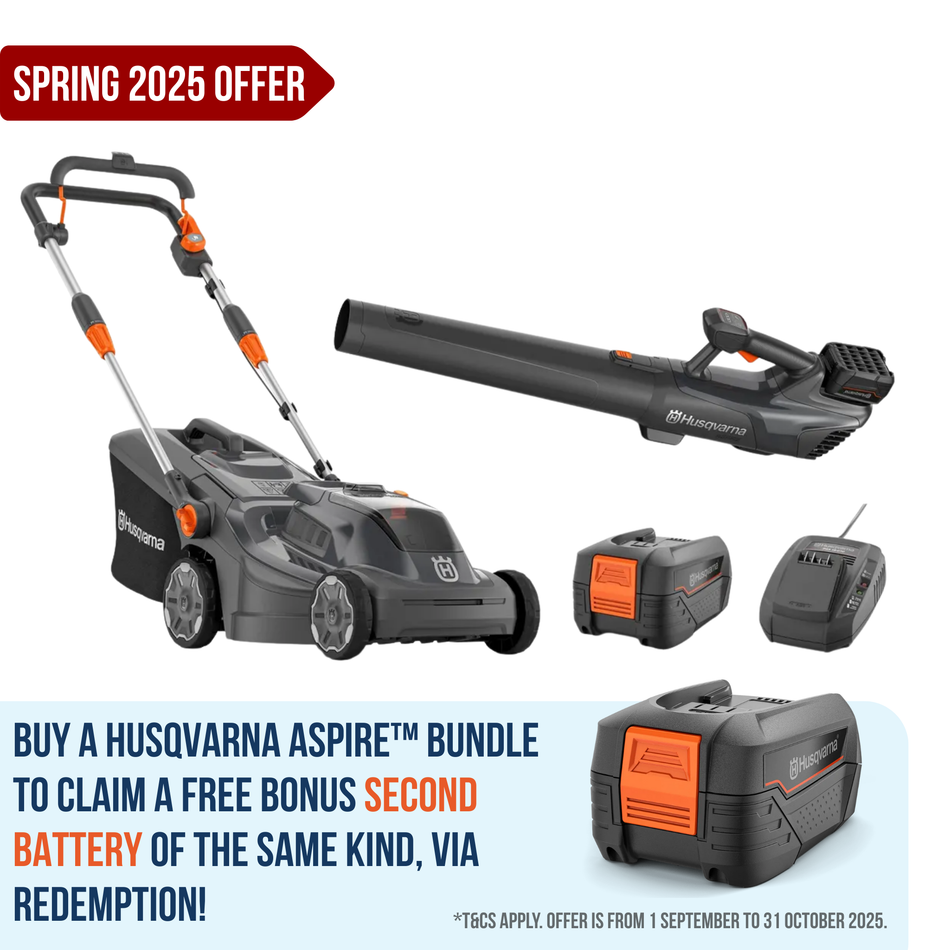 Husqvarna Aspire™ Lawn Mower + Leaf Blower Bundle - With 4.0Ah Battery and Charger