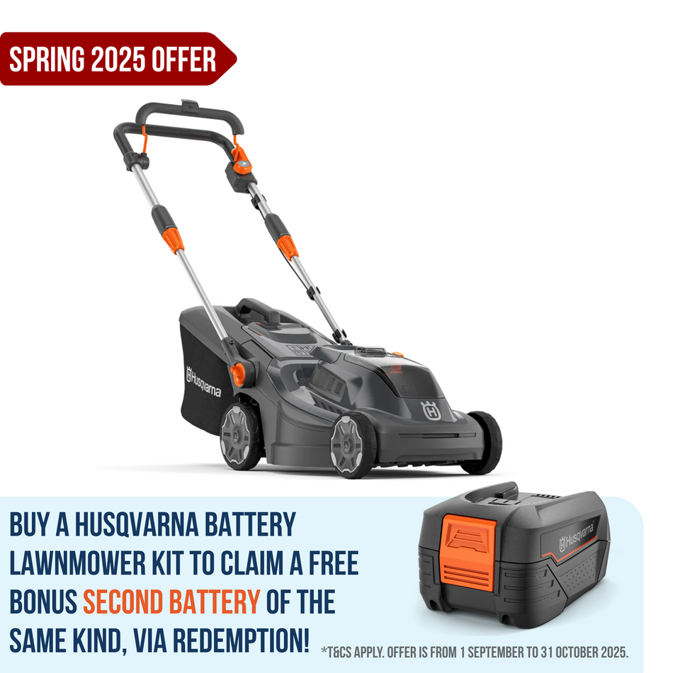 Husqvarna Aspire LC34 18V Lawn Mower - 18V Battery Mower with 34cm deck & 30L collector!