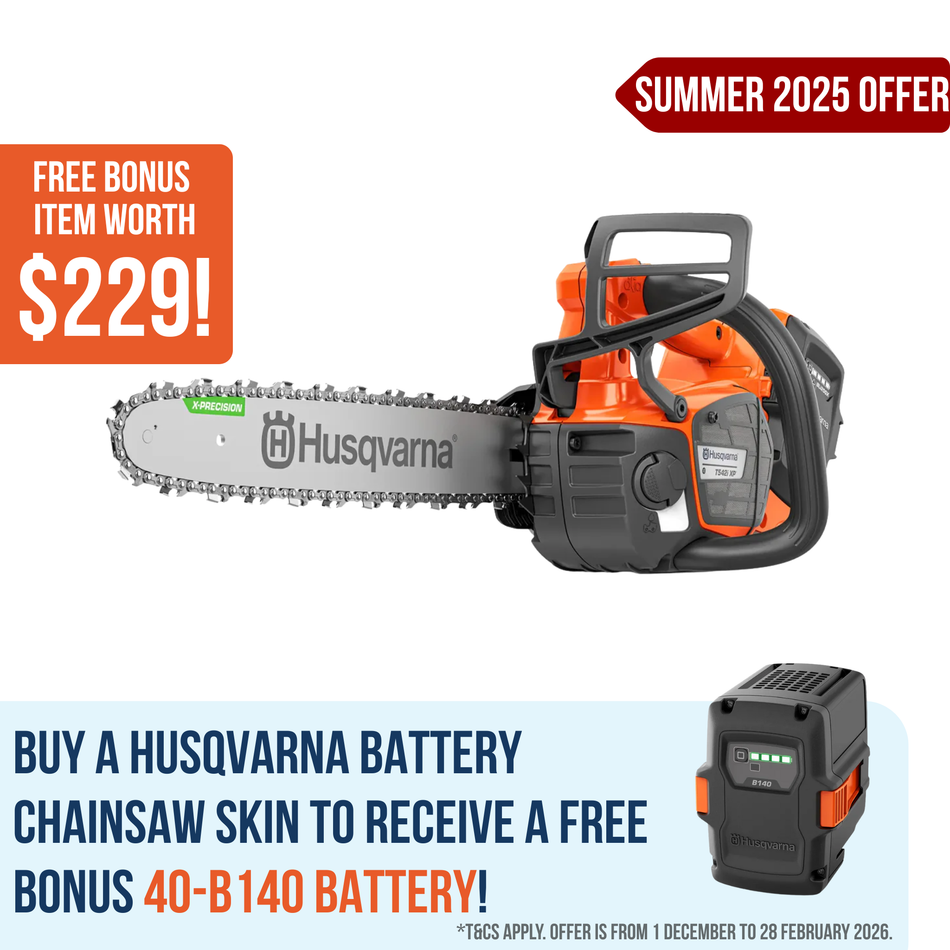 Husqvarna T542iXP Battery Chainsaw - 12” professional battery chainsaw with brushless motor & mounted spikes