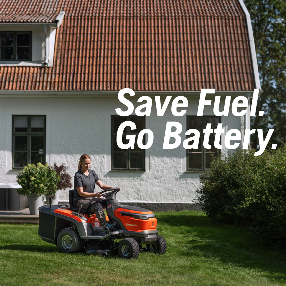 Husqvarna TC100i Battery Tractor - 38in cut, efficient collection system, fully electric, dual-pedal operation