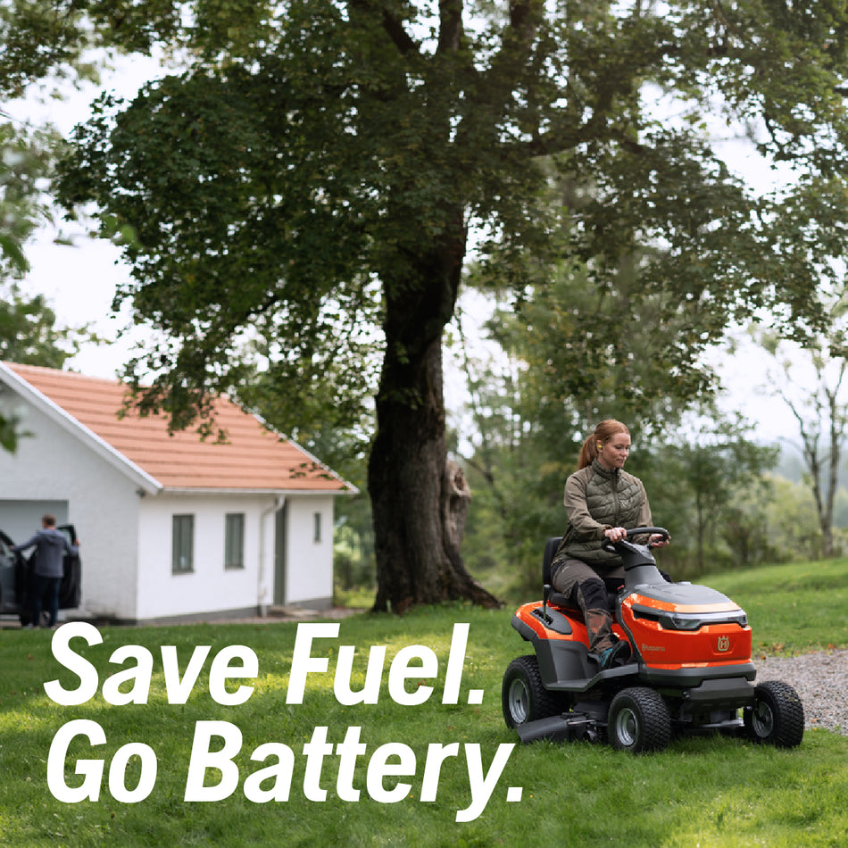 Husqvarna TS100i Battery Tractor - 95cm cut, fully electric, dual-pedal operation, Low maintenance mower!