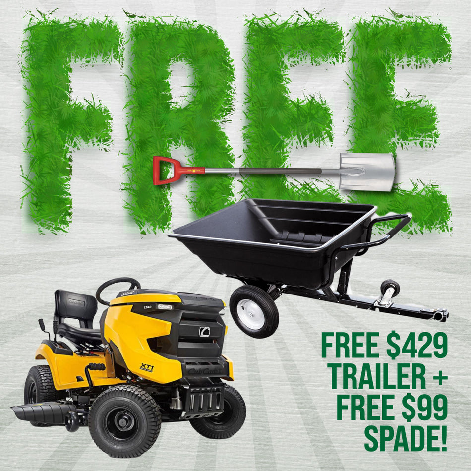 Cub Cadet XT1 LT42 IntelliPower - Fully Auto, 42" cut & IntelliPower tech with FREE $429 TRAILER & $99 SPADE!