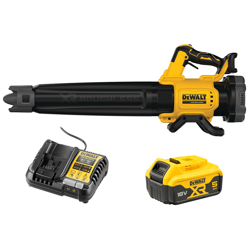 DeWALT 18V XR Axial Blower 5Ah Kit - 18V 5Ah Blower with speeds up to 200km/h, kit with battery and charger!