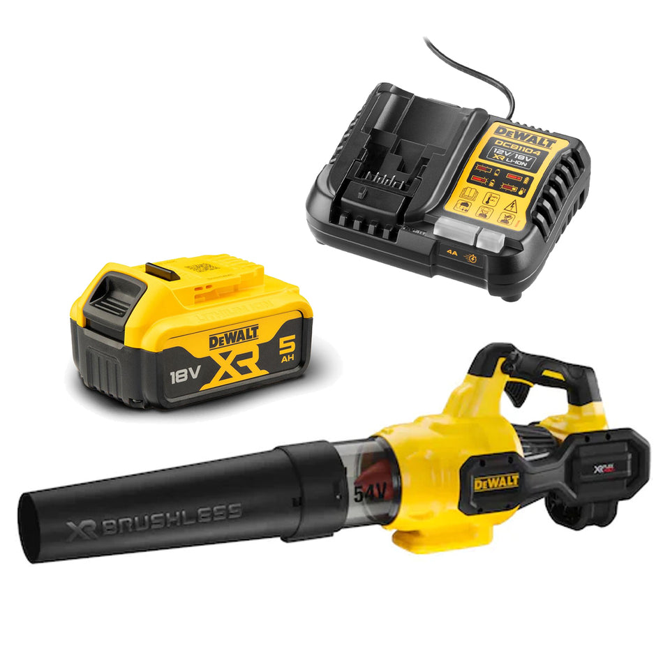 DeWALT 54V 5Ah XR Axial Blower Kit - 54V blower with brushless motor, variable speed, 5Ah battery, & charger!