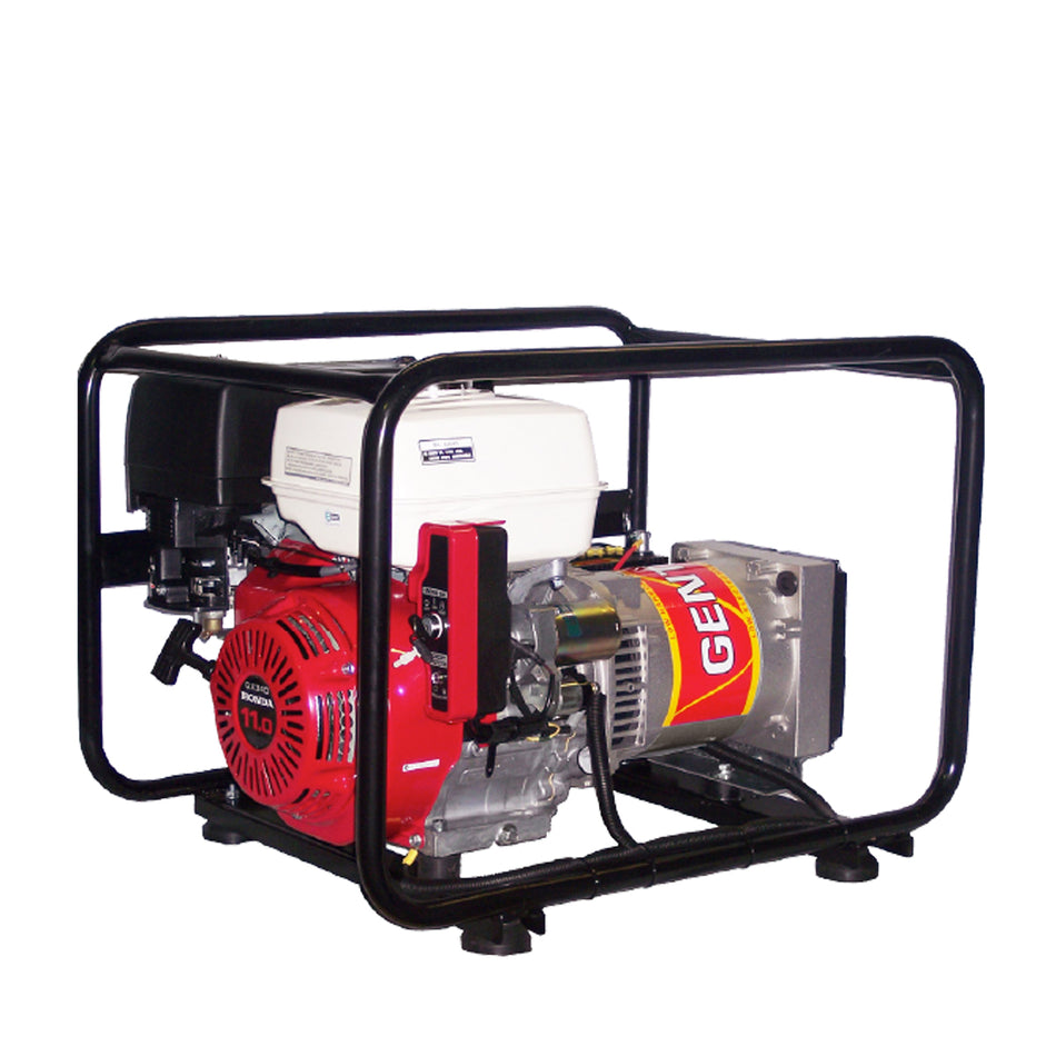 Gentech EP5900HSRE Generator - Electric start, 5.9kVA portable with Honda GX340 engine. 6.5L fuel capacity